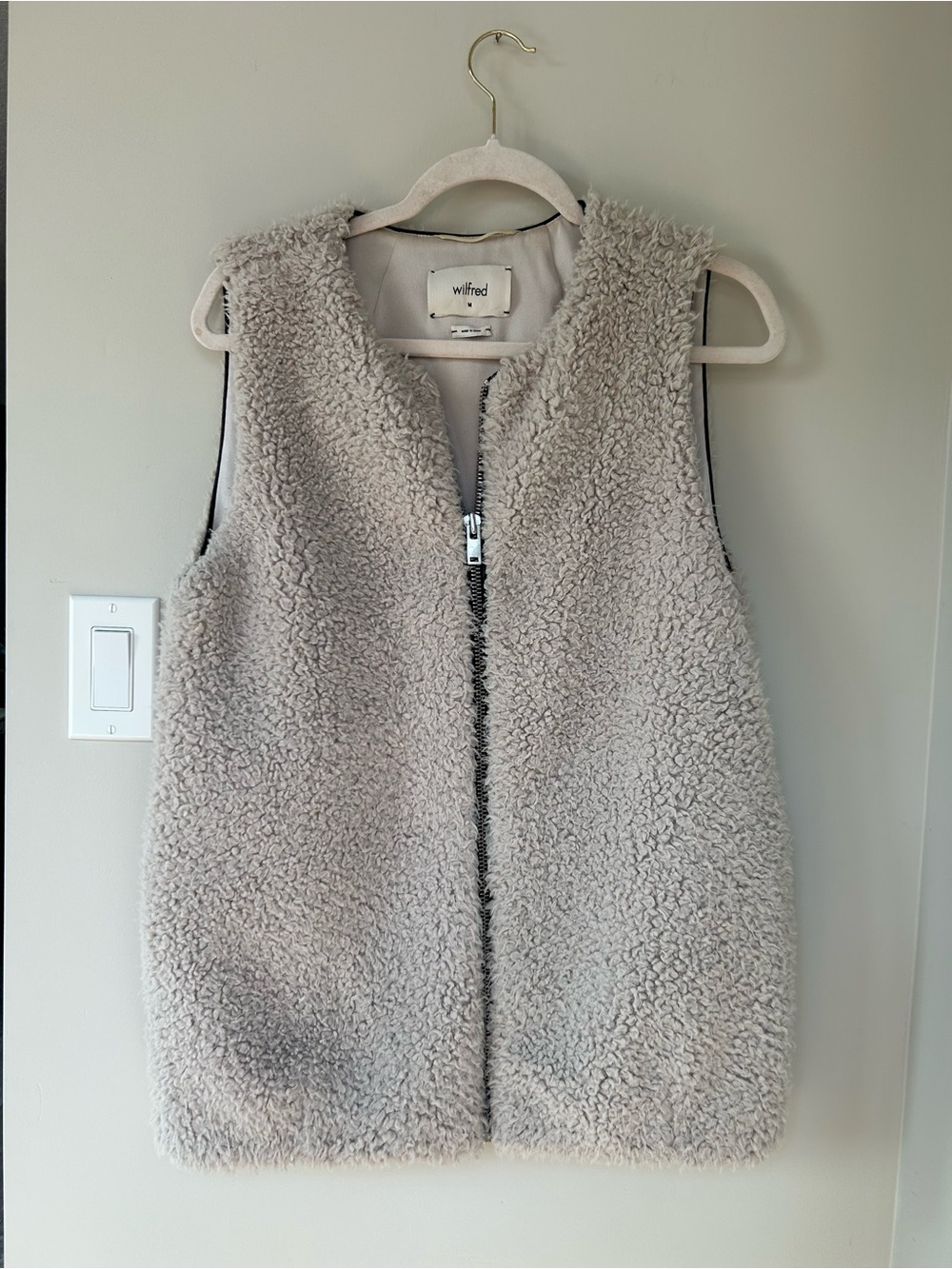 Wilfred Cream Sherpa Zip-Front Vest